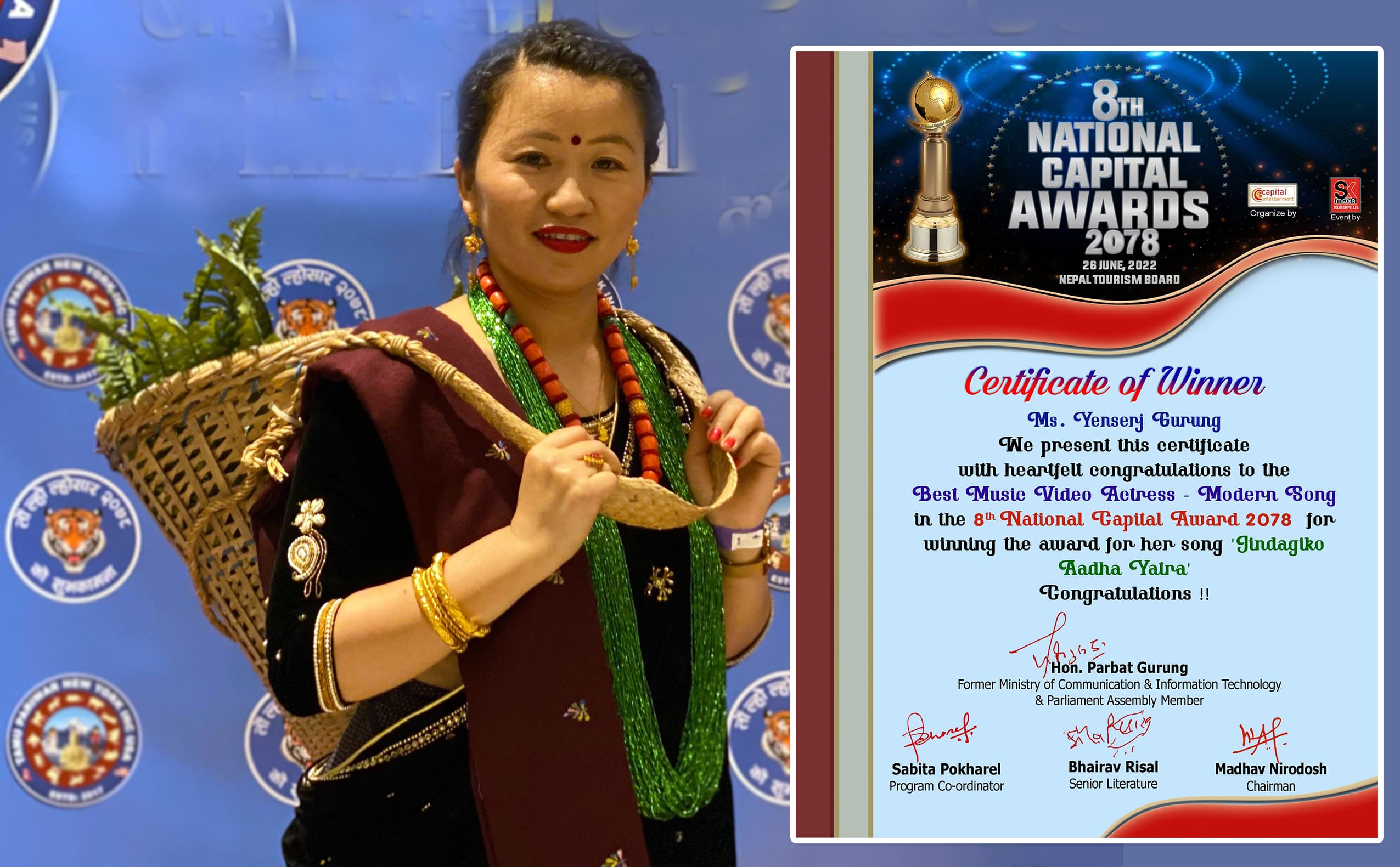 National Capital Award for Best Actress to Anserj Gurung